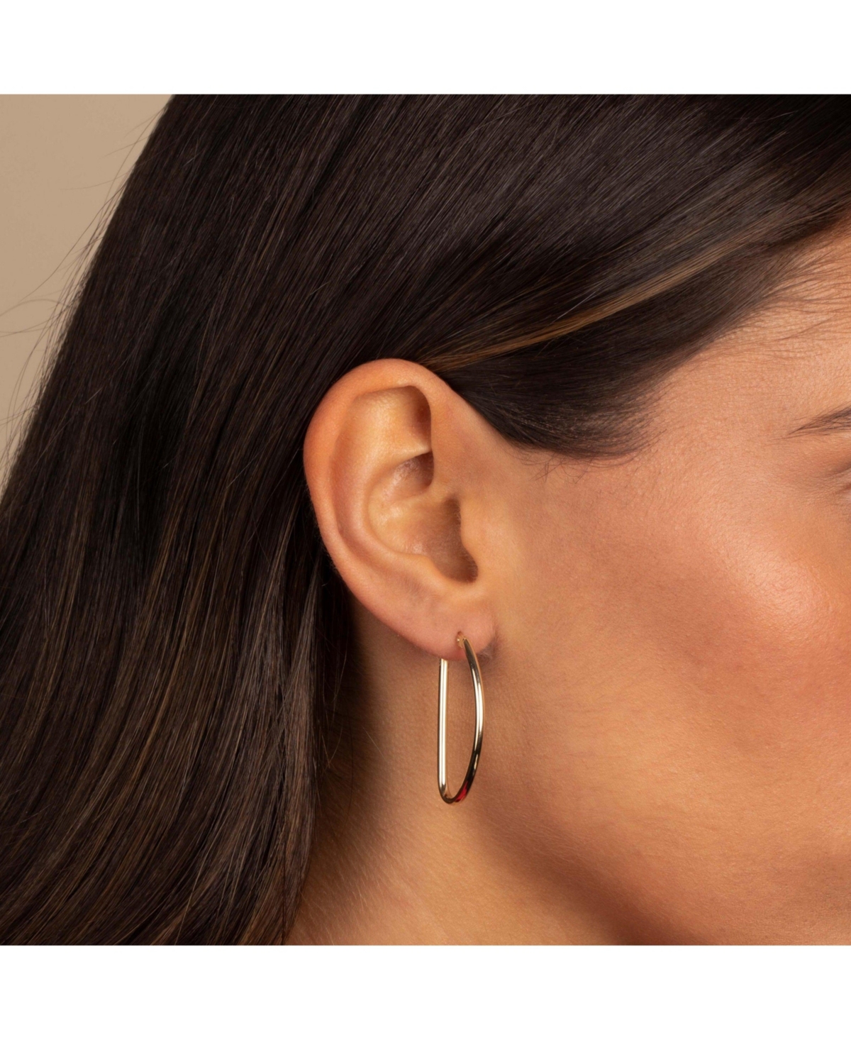By Adina Eden Solid Geometric Shape Hoop Earring 14K - 14k gold