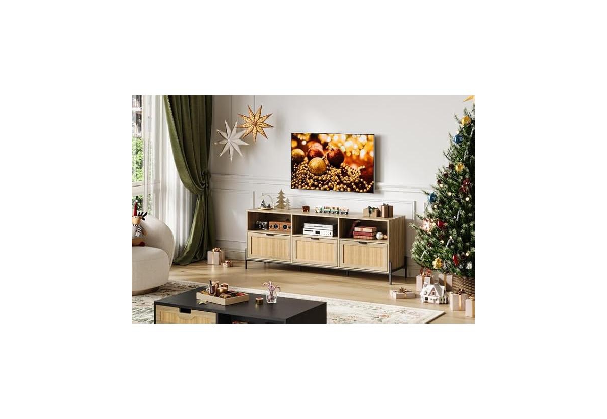 gaomon Tv Stand for Tv, Entainment Center with Open Shelf, Media Console with 3 Drawers
