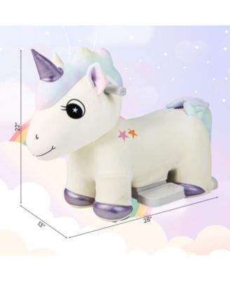 6V Electric Animal Ride-On Toy with Music and Handlebars