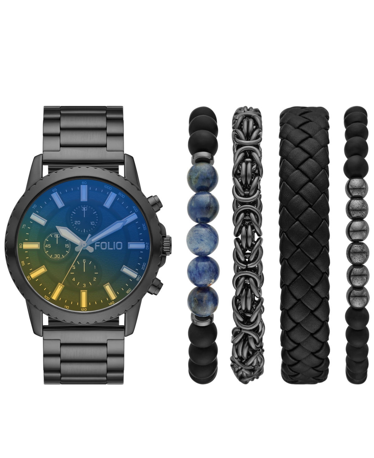 Men's Three Hand Gunmetal Alloy Watch, 46mm - Gunmetal