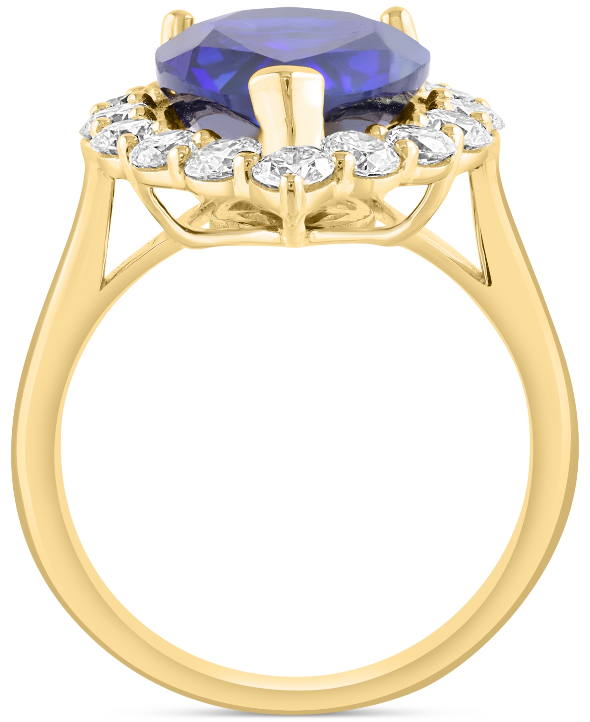 EFFY COLLECTION EFFY PEAR-SHAPE LAB GROWN BLUE SAPPHIRE (5-3/4 CT. T.W.) & LAB GROWN DIAMOND (1-1/3 CT. T.W.) HALO R 