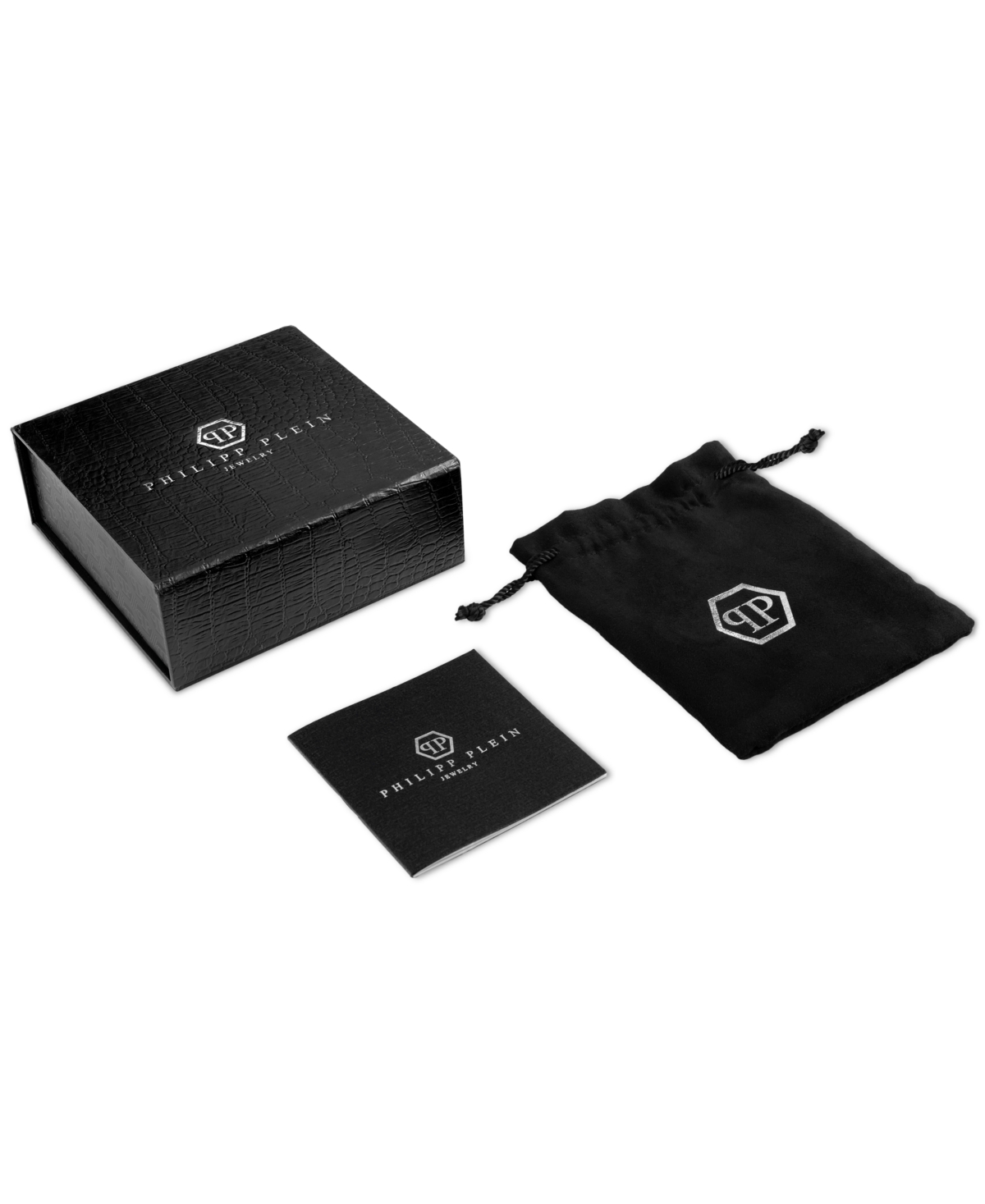 Philipp Plein Leather Bracelet In Black