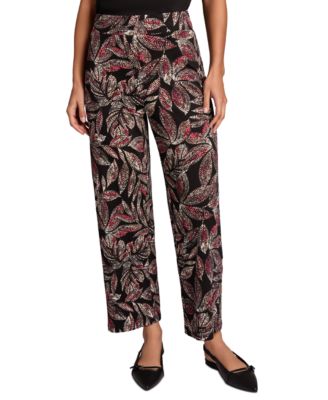 Jones New York - Petite Printed Wide-Leg Pull-On Pants