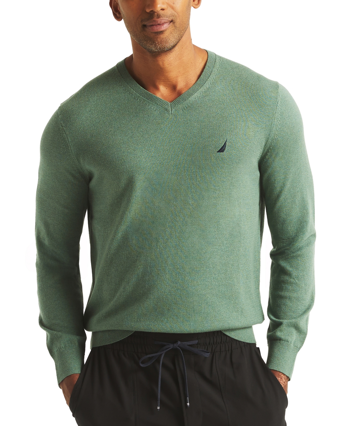 Nautica Men's Navtech V-neck Sweater In Arctic Fox Heather