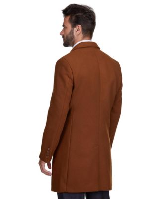 Men's Tailored Wool Blend Notch Collar Wool Blend Walker Car Coat