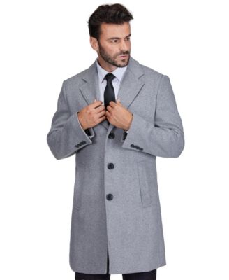 Men's Tailored Wool Blend Notch Collar Wool Blend Walker Car Coat