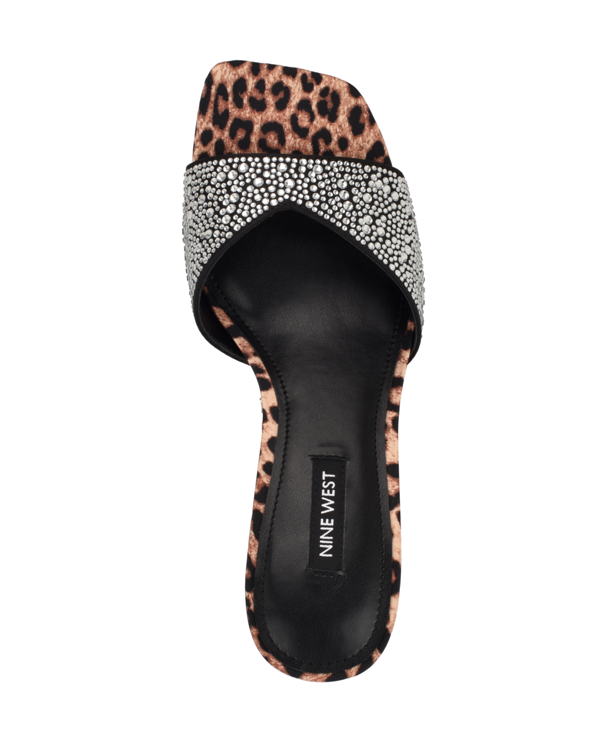 Nine West Women's Rokke Slip-on Tapered Heel Sandals In Black Satin