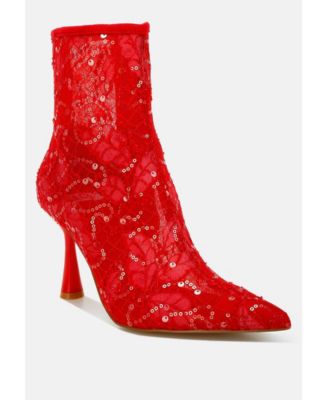 Womens Samia Sequin Lace Boots