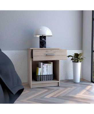 Beryl Nightstand, One Drawer, Low Shelf, Superior Top