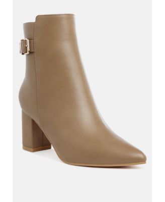 Conchos Belt Detail Block Heel Boots