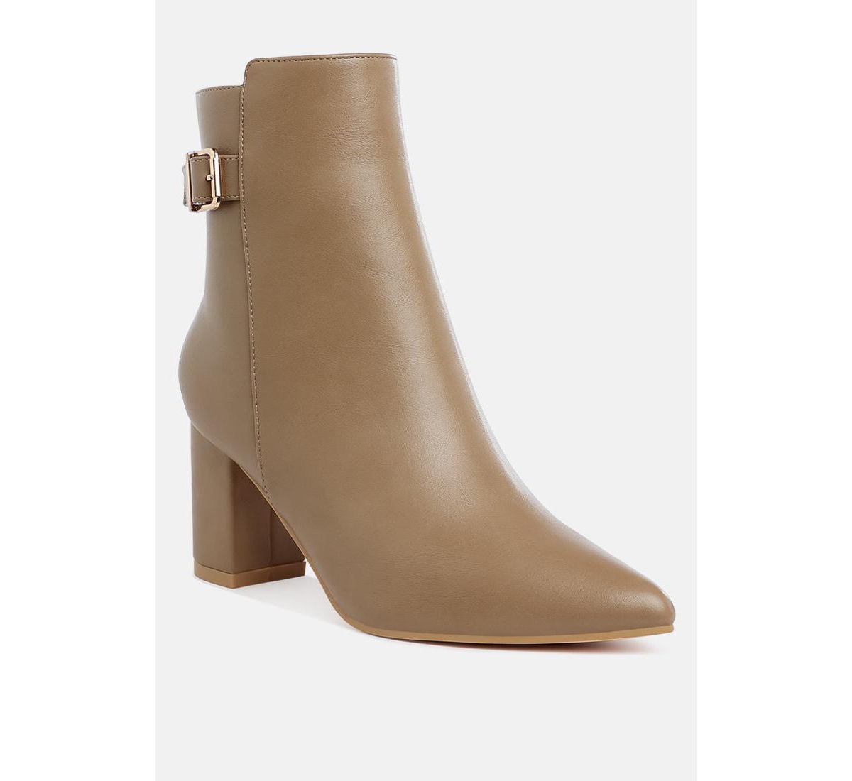 London Rag Conchos Belt Detail Block Heel Boots