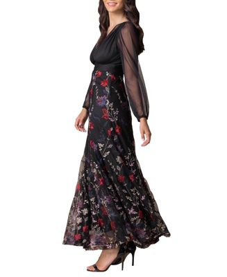 Women's Isabella Embroidered Mesh Formal Gown