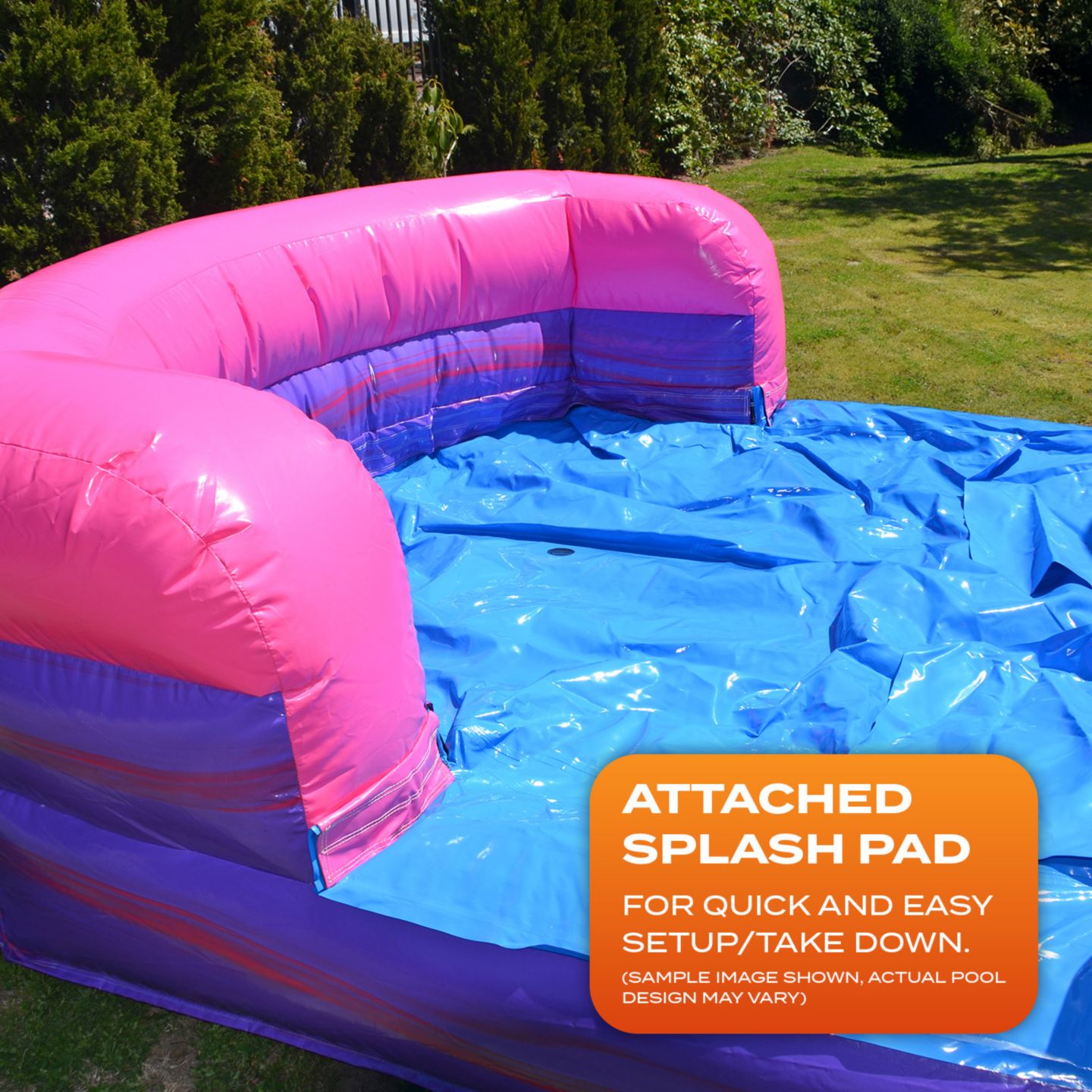 Детская игрушка Jumporange Purplish Castle Commercial Grade Inflatable Bounce House & Water Slide (with Blower), цвет: Синий — фото 3