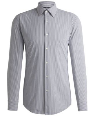 Men's Striped Slim-Fit Performance-Stretch Shirt