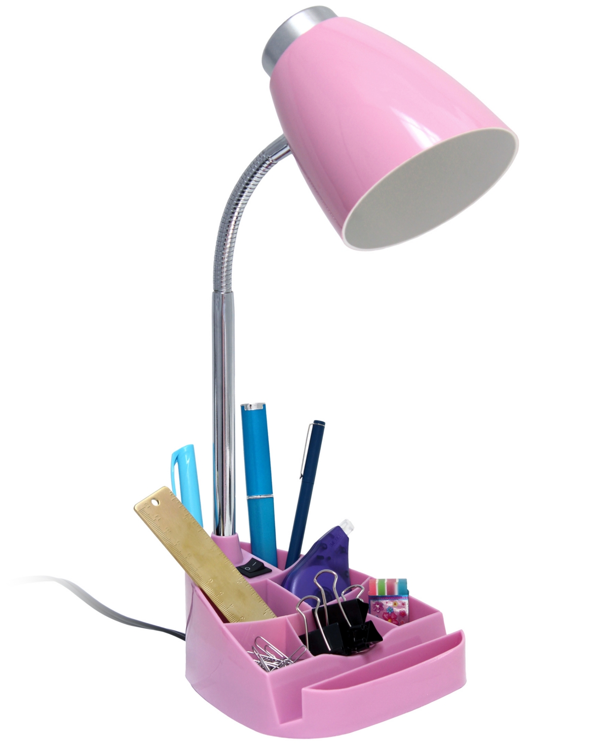 Creekwood Home 18.5" Flexible Gooseneck Organizer Desk Lamp In Pink