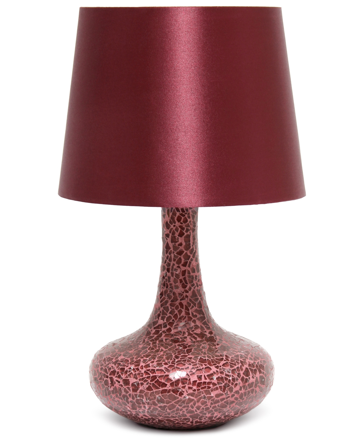Creekwood Home 14.17" Patchwork Crystal Glass Table Lamp - Red