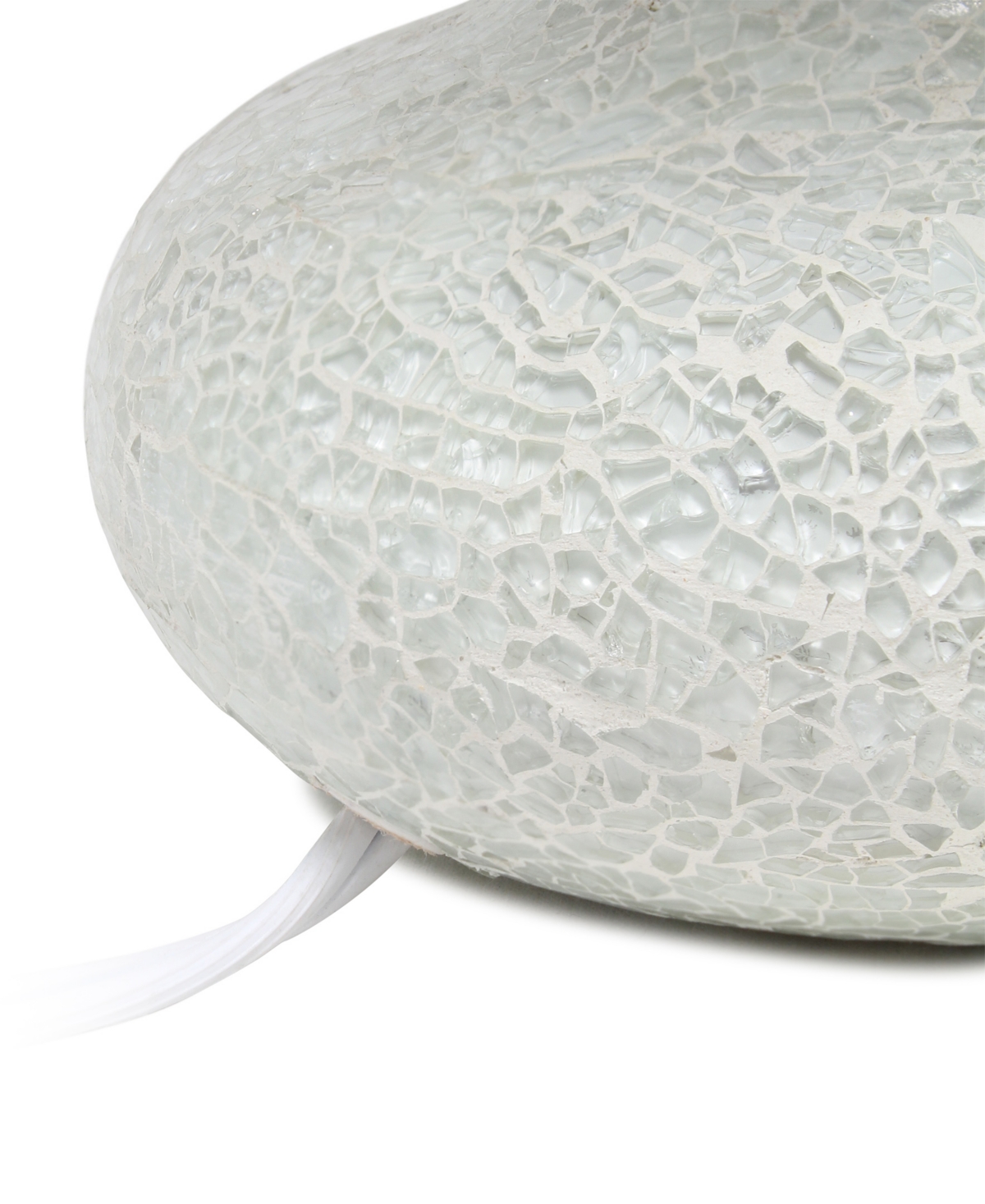 Creekwood Home 14.17" Patchwork Crystal Glass Table Lamp In White