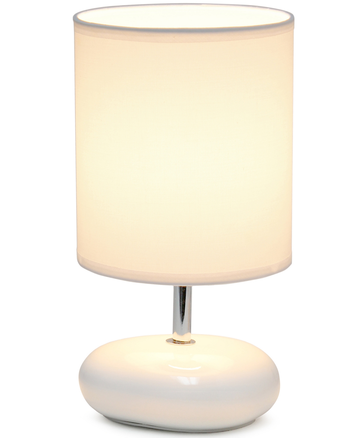 Creekwood Home 10.24" Traditional Mini Round Rock Table Lamp In White