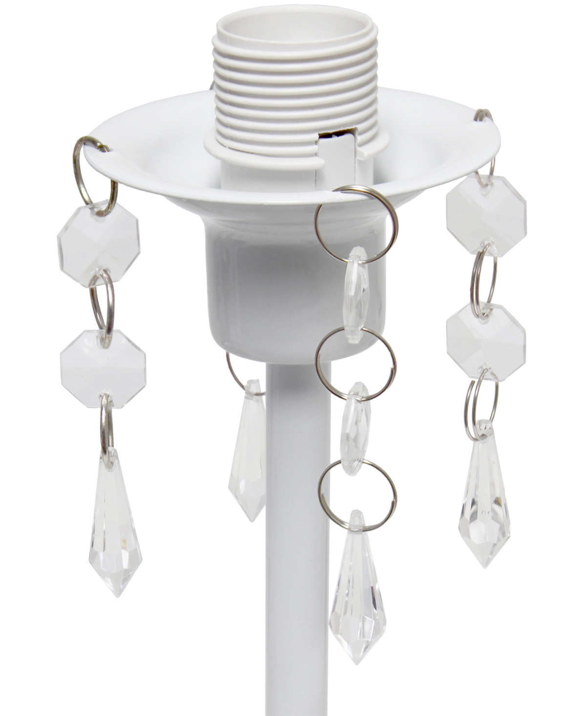 Creekwood Home 17.25" Contemporary Crystal Droplet Table Lamp In White
