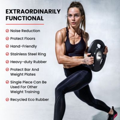 5 Pound Olympic Rubber Coated Weight Plate with Handle, Black (2 Pack)