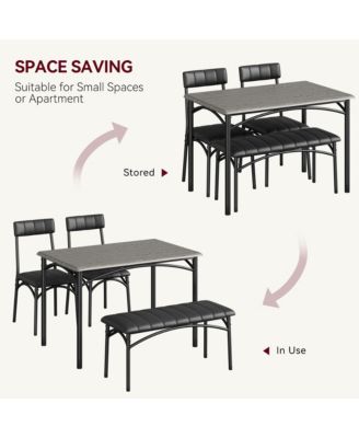 Dining Table Set for 4, Kitchen Table and Chairs for 4, Rectangular Kitchen Table Set , Dining Room Table Set,Grey
