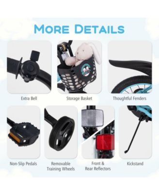 16/18 Inch Kids Bike with Adjustable Handlebar and Saddle for 4-8 Years Old