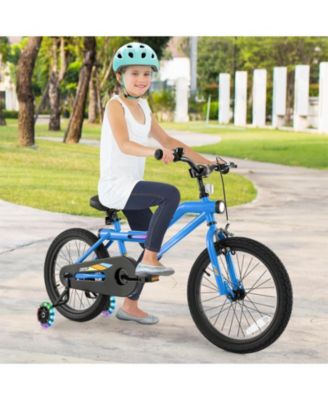 16/18 Inch Kids Bike LED Lighted Adjustable with Training Wheels for 4-8 Years Old Kids
