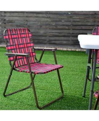 6 Pieces Folding Beach Chair Camping Lawn Webbing Chair