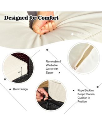 8 Pieces Patio Rattan Storage Table Furniture Set