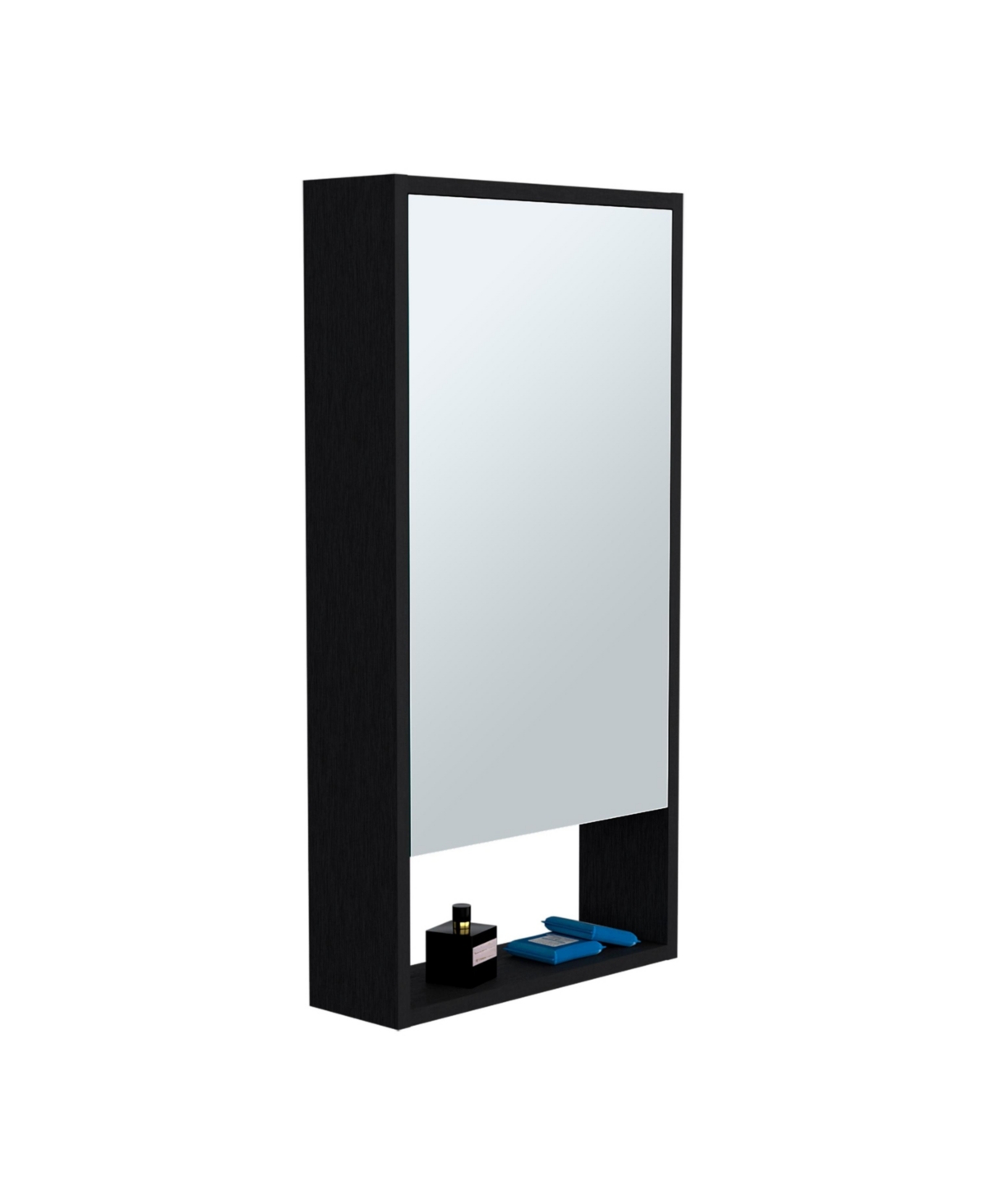 Depot E-shop Palermo Medicine Single Door Cabinet, Two Interior Shelves, One External Shelf - Black
