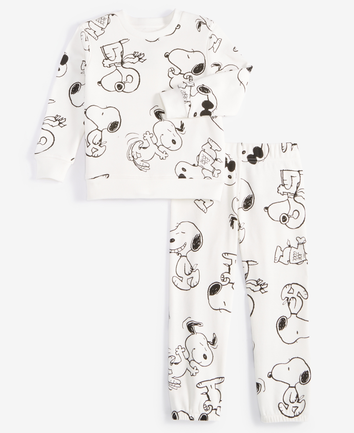 Epic Threads Toddler Boys Snoopy Printed Fleece Shirt & Pants Set, Exclusively At Macy's In Angel Whit