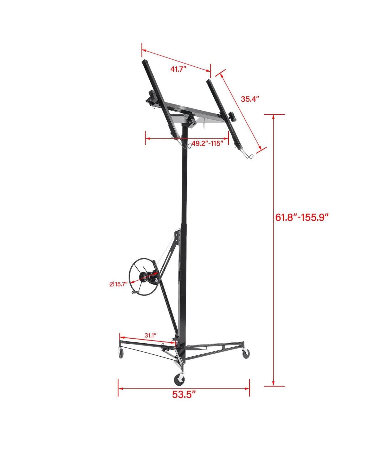 Flynama ft. Drywall Panel Hoist Jack Lifter Drywall Lift Panel Lift - Black