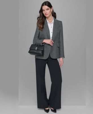 Women's Rhinestone Embellished Tweed Jacket