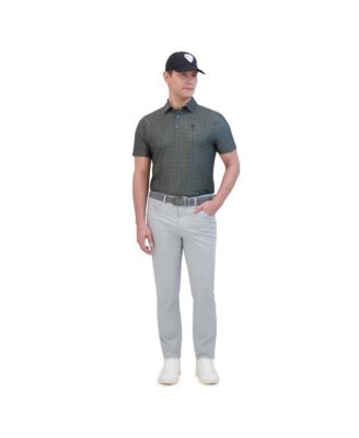 Men's Split Spot Geo Tech Jersey Sports Fit Polo Shirt