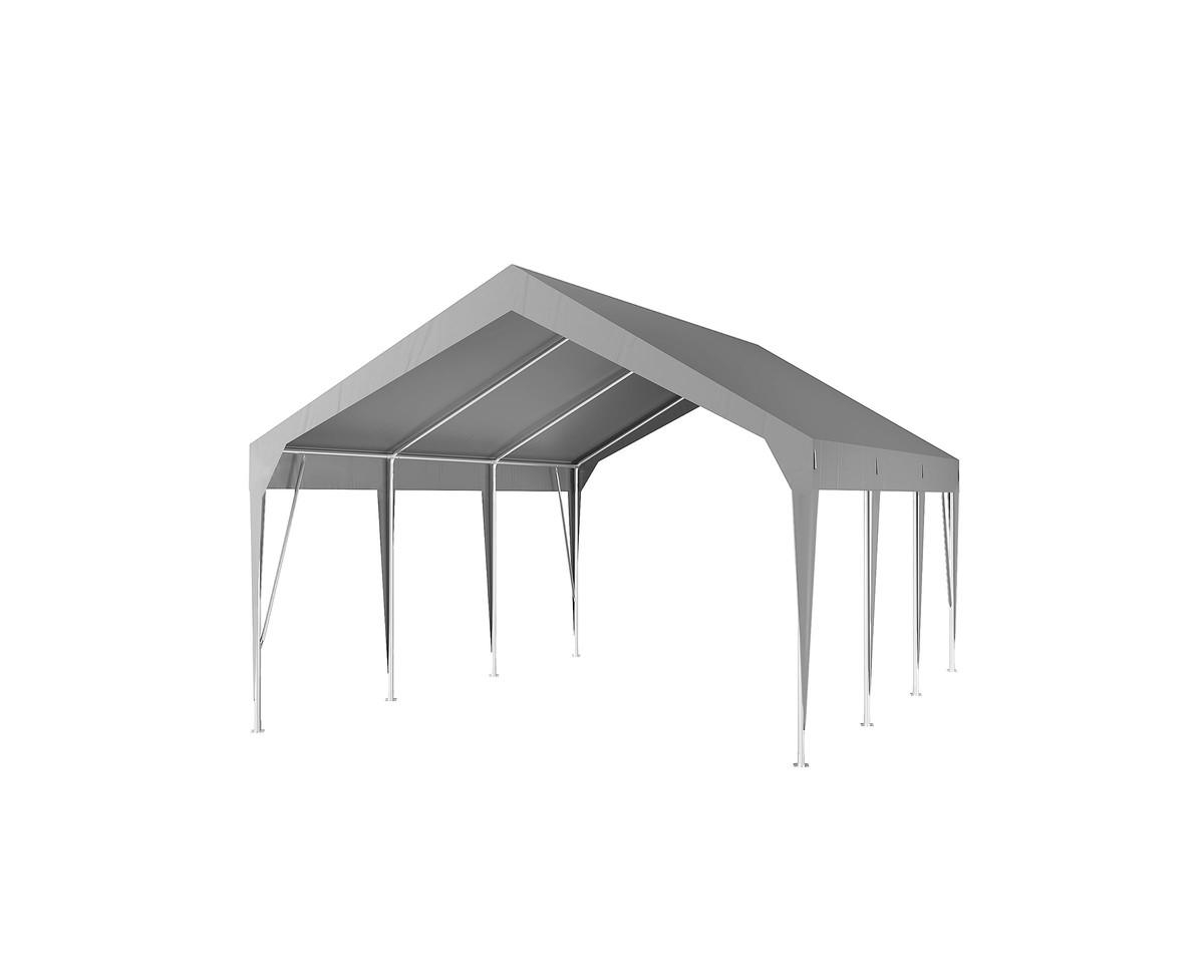 Carport Canopy 13'x20' Heavy Duty Car Canopy Outdoor Storage Shed Uv Resistant Waterproof Portable Garage for Car, Party, Grey - Grey