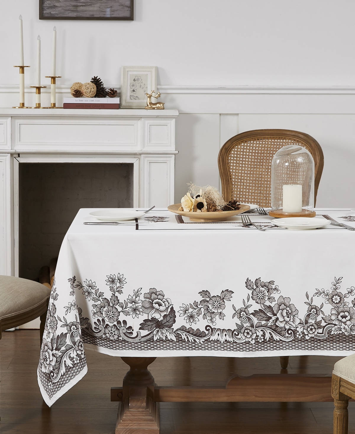 Spode Woodland Polyester Tablecloth, 60" X 84" In Ivory