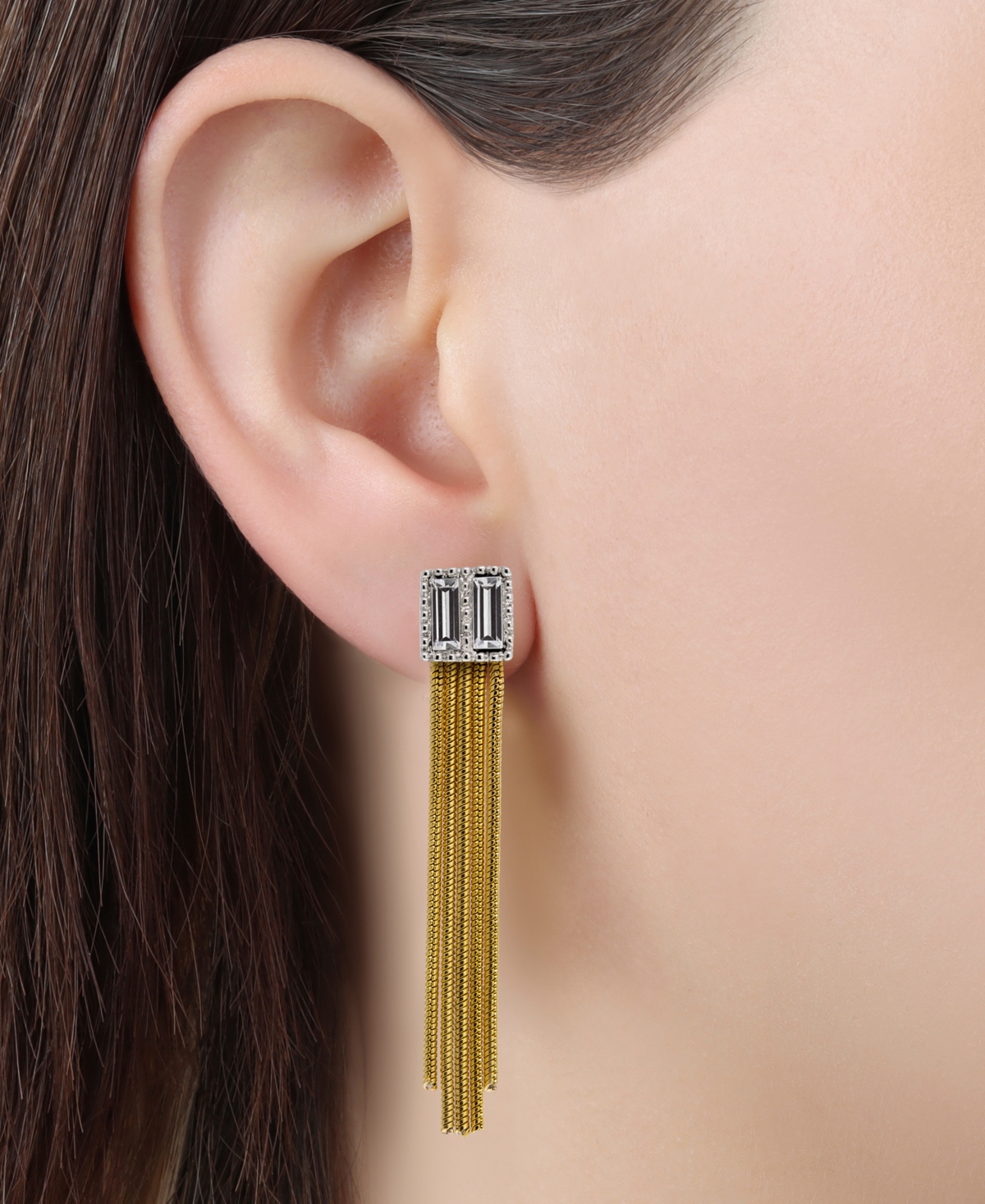 2028 CRYSTAL MULTI CHAIN LINEAR EARRINGS 