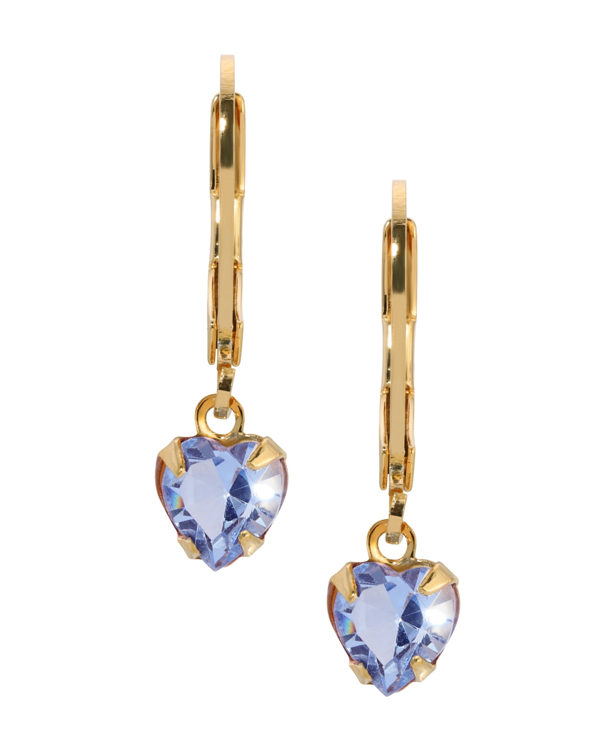 2028 Crystal Heart Drop Earrings In Blue