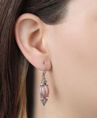 Acrylic Stone Crystal Accent Drop Earrings