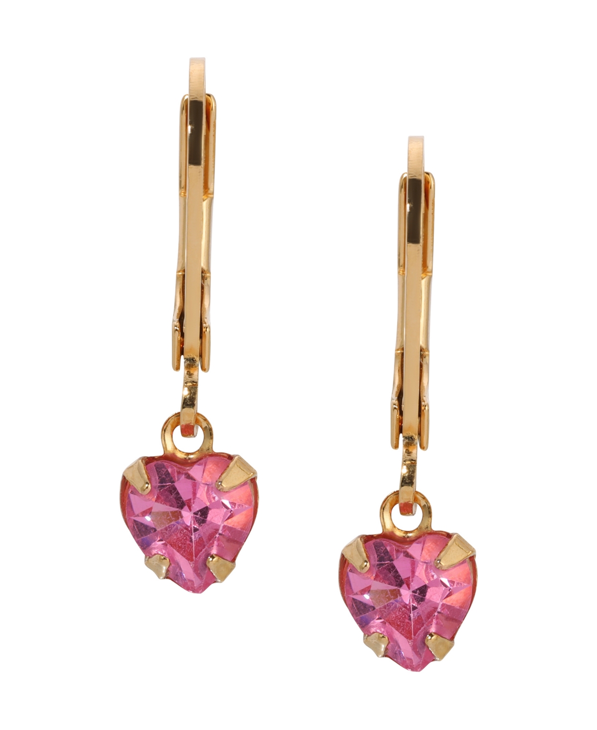 Shop 2028 Crystal Heart Drop Earrings In Pink