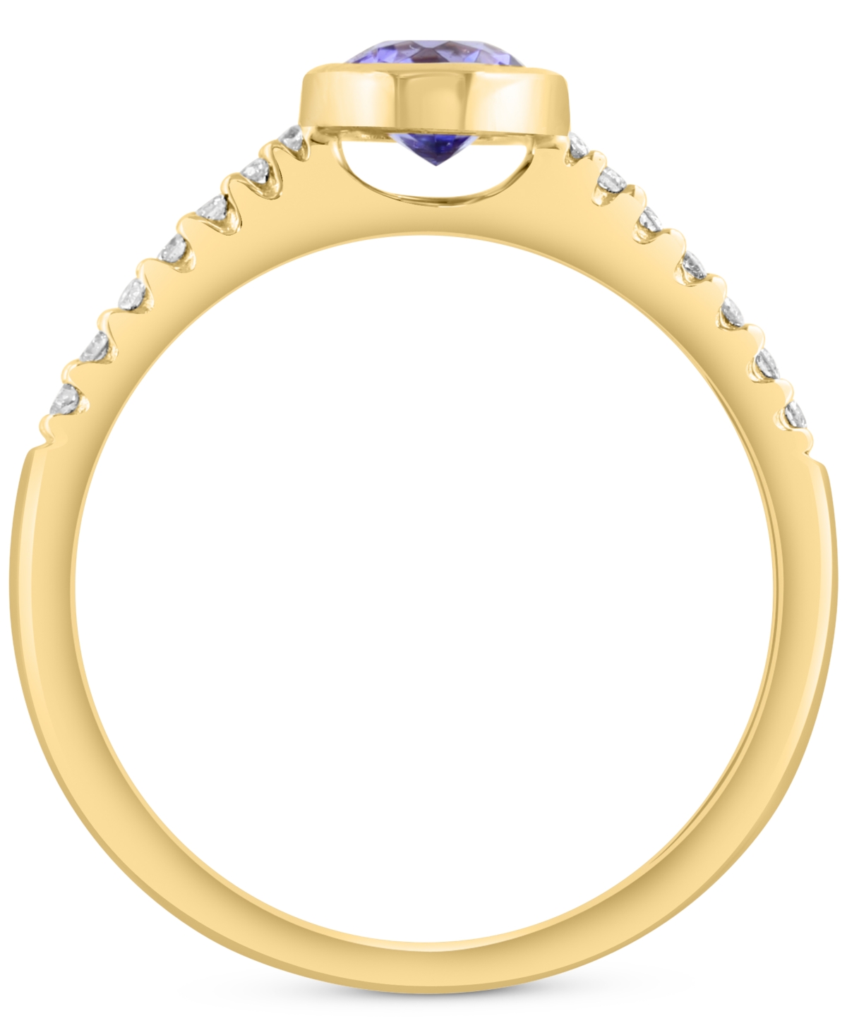 Effy Collection Effy Tanzanite (3/8 Ct. T.w.) & Diamond (1/10 Ct. T.w.) Accent Ring In 14k Yellow Gold In Tanzanite