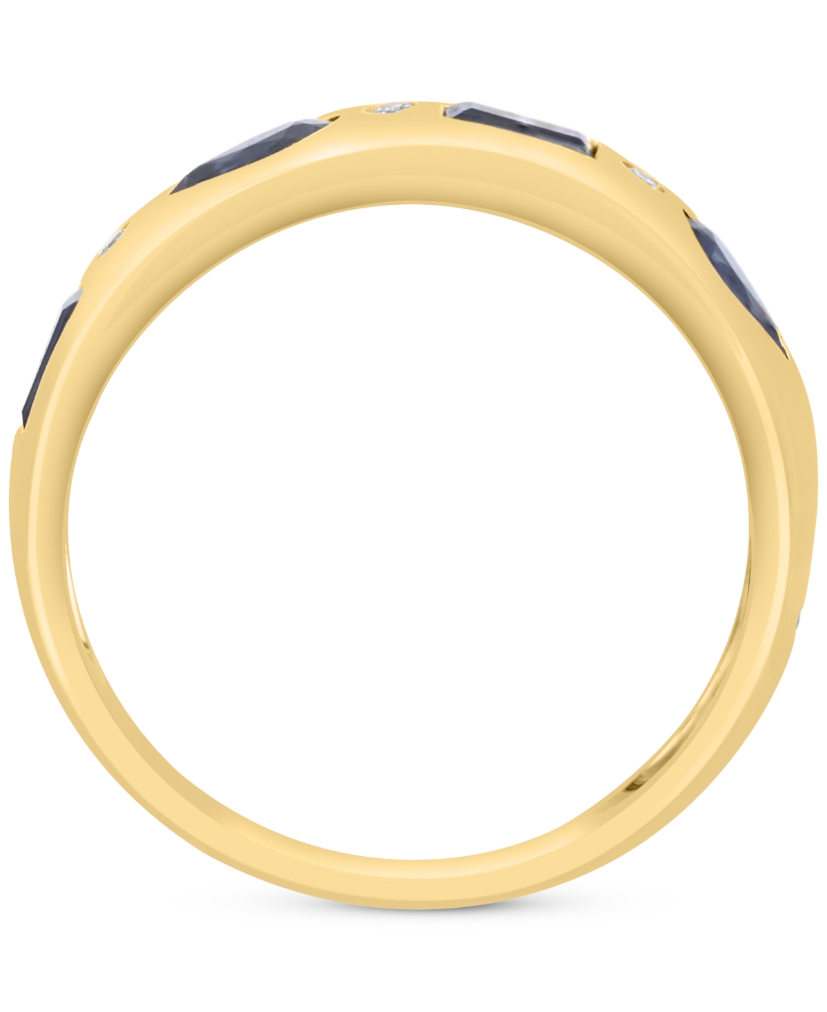 Effy Collection Effy Blue Sapphire (1 Ct. T.w.) & Diamond Accent Band Ring In 14k Yellow Gold In Sapphire