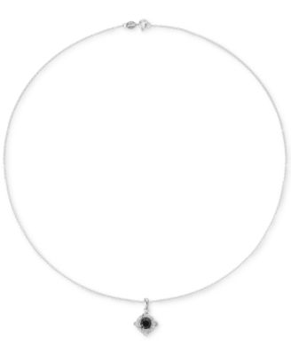 Black & White Diamond Love Knot 18" Pendant Necklace (1 ct. t.w.) in Sterling Silver