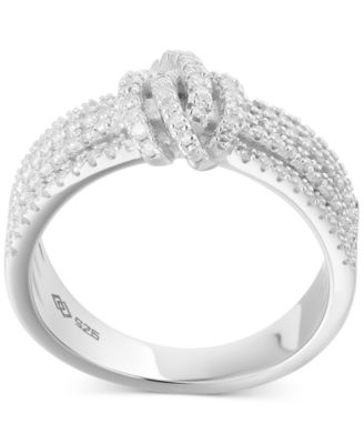 Diamond Multirow Love Knot Ring (1/2 ct. t.w.) in Sterling Silver