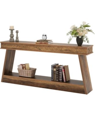 Farmhouse Entryway Table, 70.87-Inch Console Table with Storage, Wood Sofa Table Behind The Couch, Industrial Hallway Accent Table