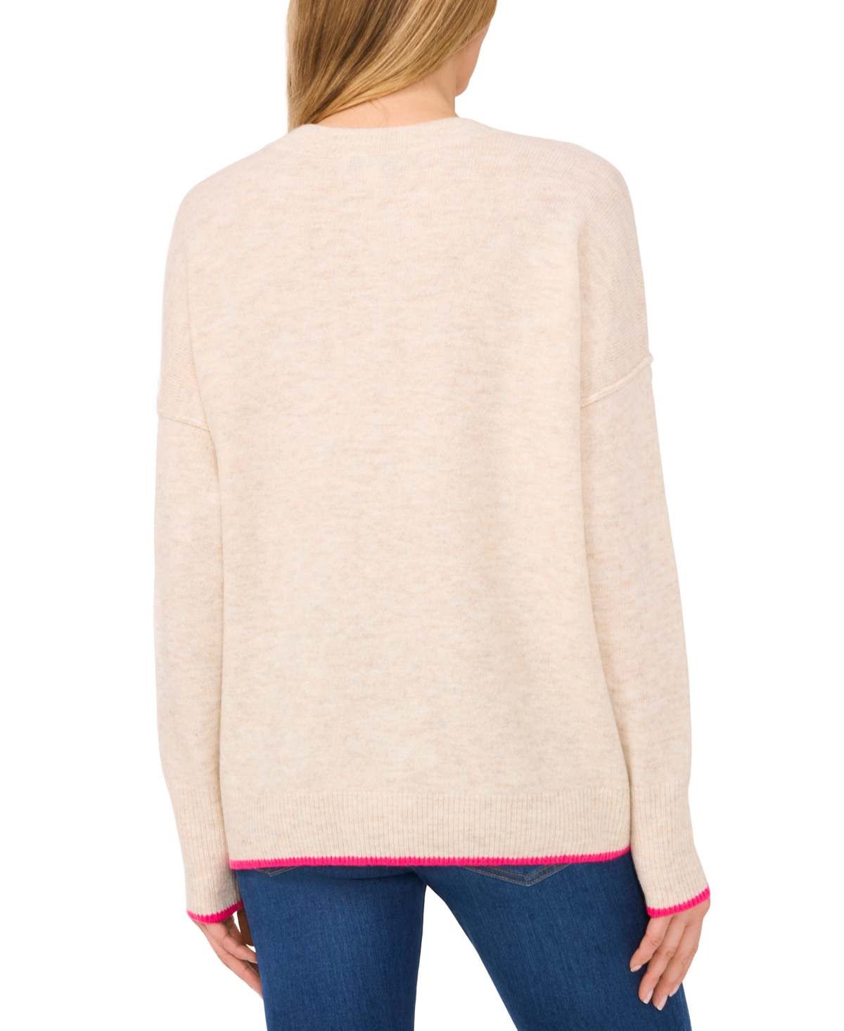 CeCe Women's Love Embroidered Crewneck Sweater