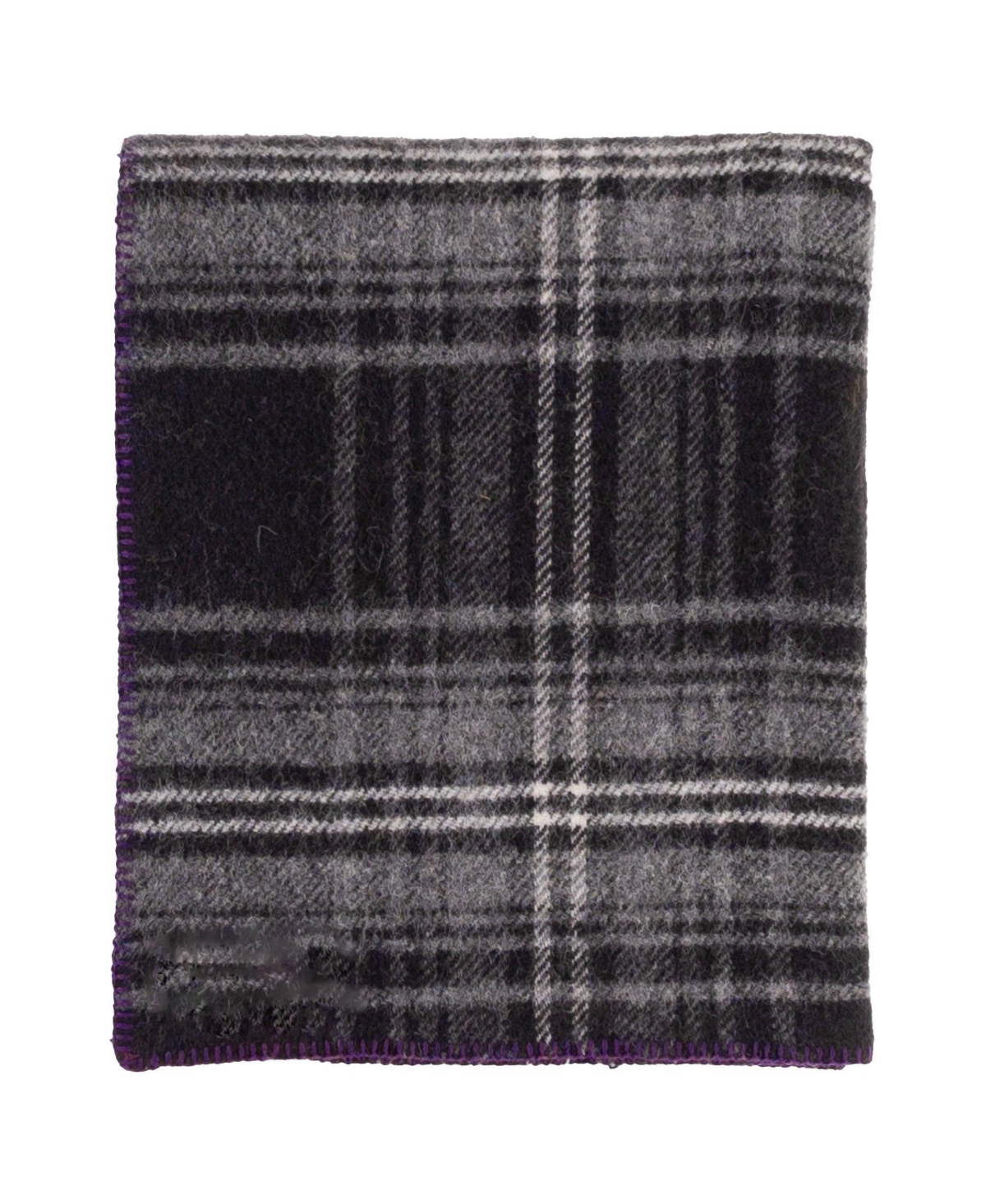 Prince Of Scots Highland Tweeds Big Throw, 59" X 80" In Black Grey