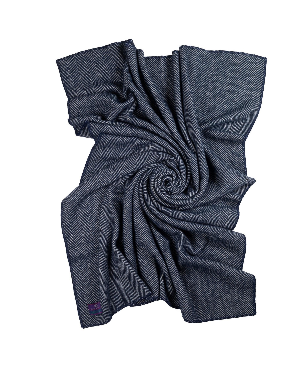 Prince Of Scots Highland Tweeds Big Throw, 59" X 80" In Navy White
