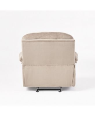  Large Size Skin-Friendly Fabric & Steel Frame Manual Recline, Dual Cup Holders, Overstuffed Comfort Recliner Chair
