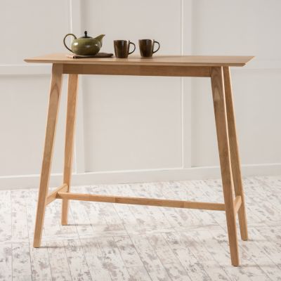 Wood Bar Table, Oak Finish, 17.72 In X 47.24 In X 42.01 In